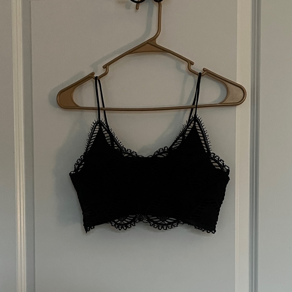 Black Lace Cropped Cami